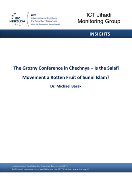 The Grozny Conference in Chechnya – Is the Salafi Movement a Rotten Fruit of Sunni Islam? Dr