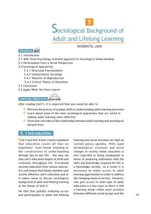 Sociological Background of Adult Education