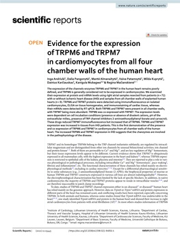 Evidence for the Expression of TRPM6 and TRPM7 in Cardiomyocytes