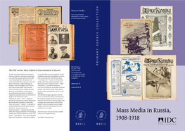 Mass Media in Russia, 1908-1918