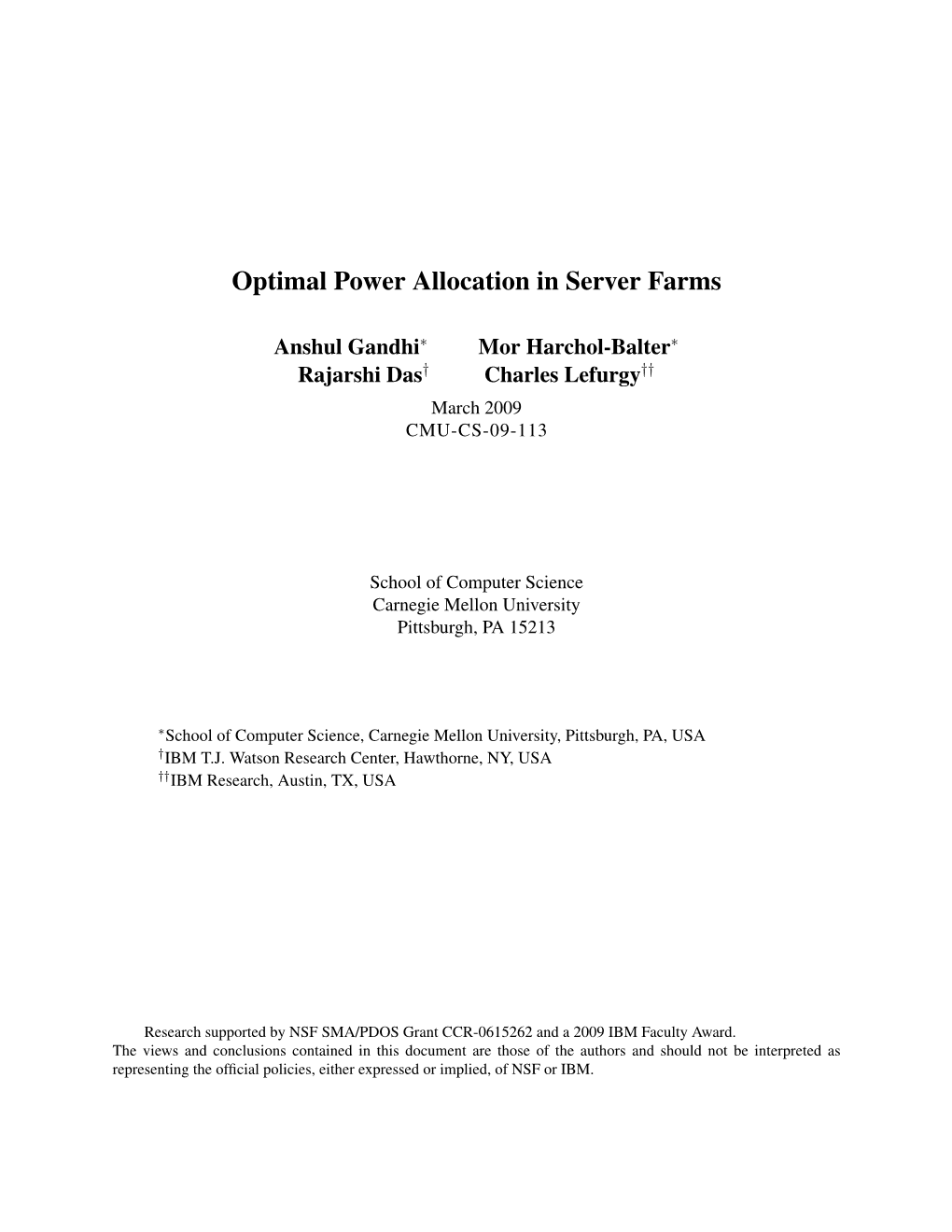 Optimal Power Allocation in Server Farms