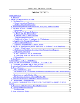 One Country, Two Legal Systems (Crowley Report)