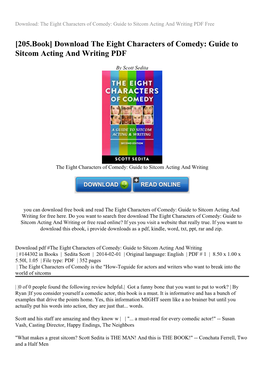 Download the Eight Characters of Comedy: Guide to Sitcom Acting and Writing PDF