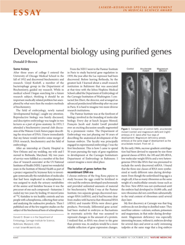 Developmental Biology Using Purified Genes