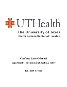 Confined Space Manual Department of Environmental Health & Safety