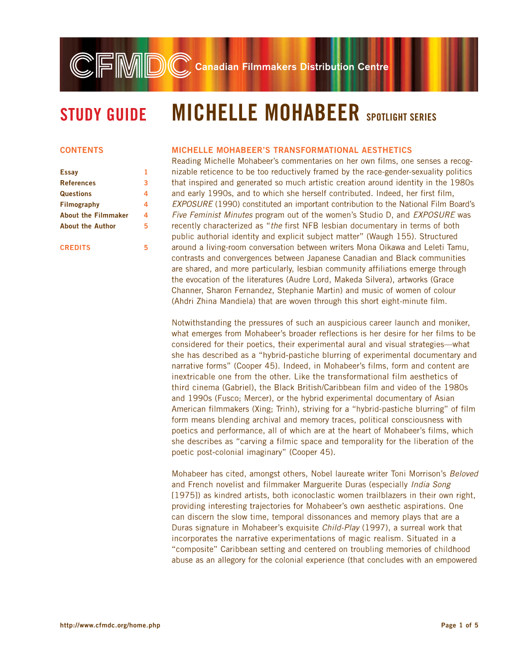 Study Guide Michelle Mohabeer Spotlight Series