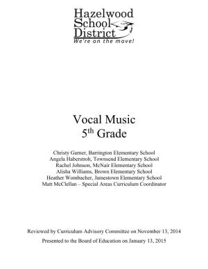 Vocal Music 5 Grade