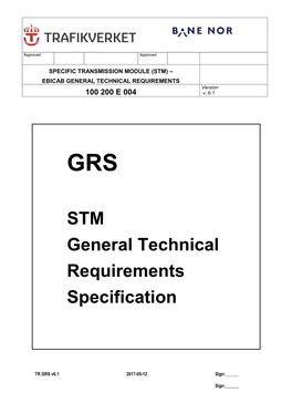 TRANSMISSION MODULE (STM) – EBICAB GENERAL TECHNICAL REQUIREMENTS Version 100 200 E 004 V