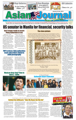 US Senator in Manila for Financial, Security Talks
