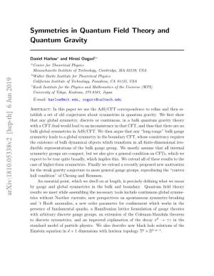 Symmetries in Quantum Field Theory and Quantum Gravity