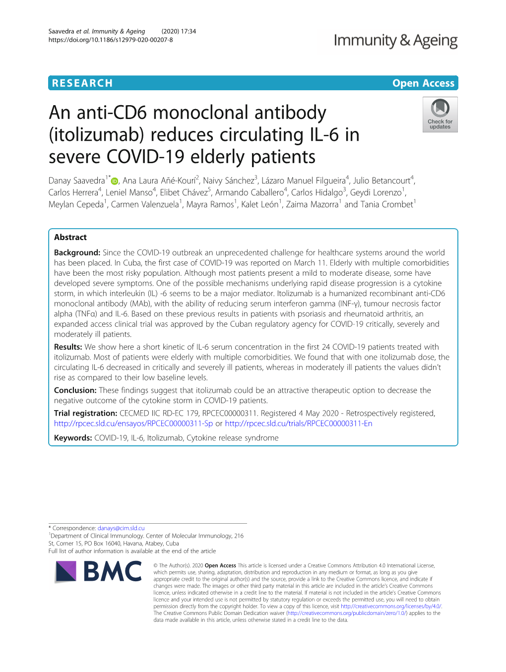 An Anti-CD6 Monoclonal Antibody (Itolizumab)