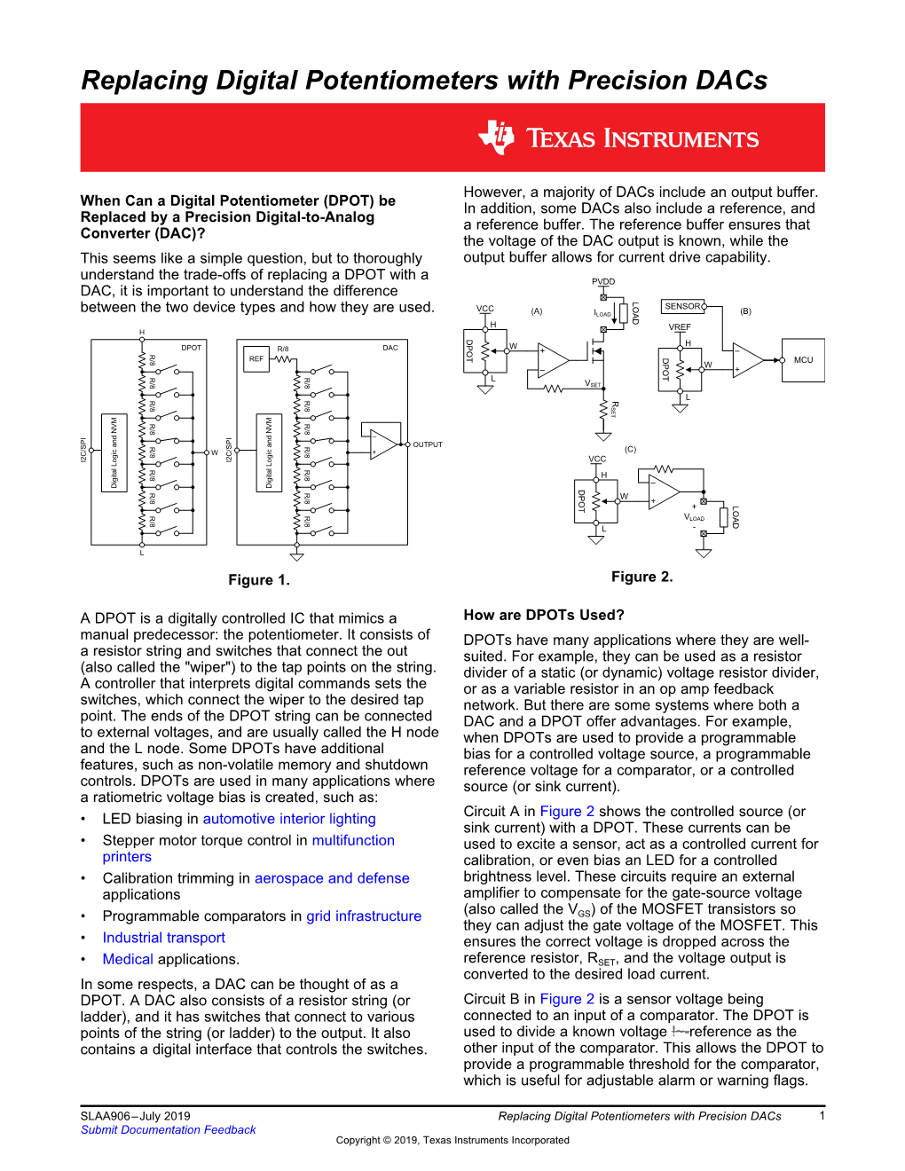 Replacing Digital Potentiometers with Precision Dacs