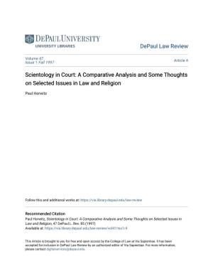 Scientology in Court: a Comparative Analysis and Some Thoughts on Selected Issues in Law and Religion
