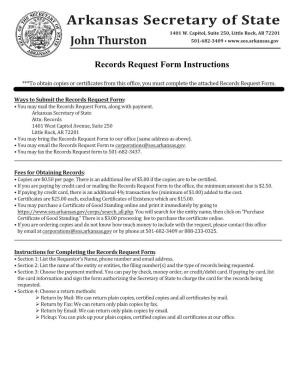 Records Request Form Instructions
