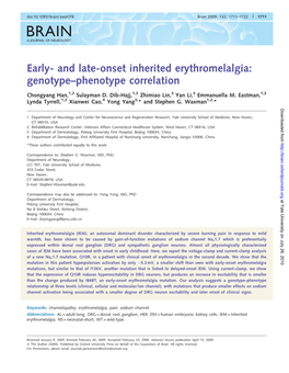 And Late-Onset Inherited Erythromelalgia: Genotype–Phenotype Correlation