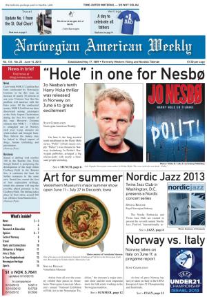 “Hole” in One for Nesbø