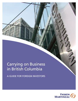 Carrying on Business in British Columbia