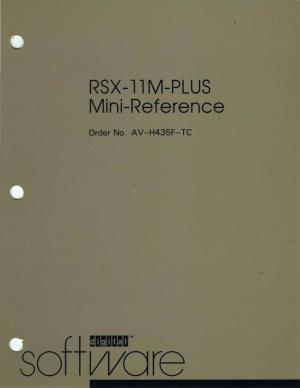 RSX - 11 M-PLUS Mini-Reference