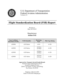 Flight Standardization Board (FSB) Report