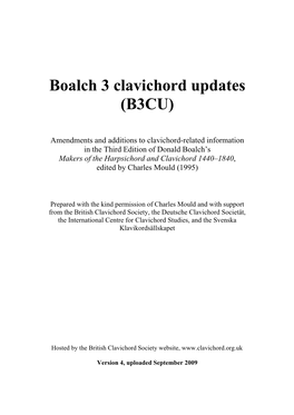 Boalch 3 Clavichord Updates (B3CU)