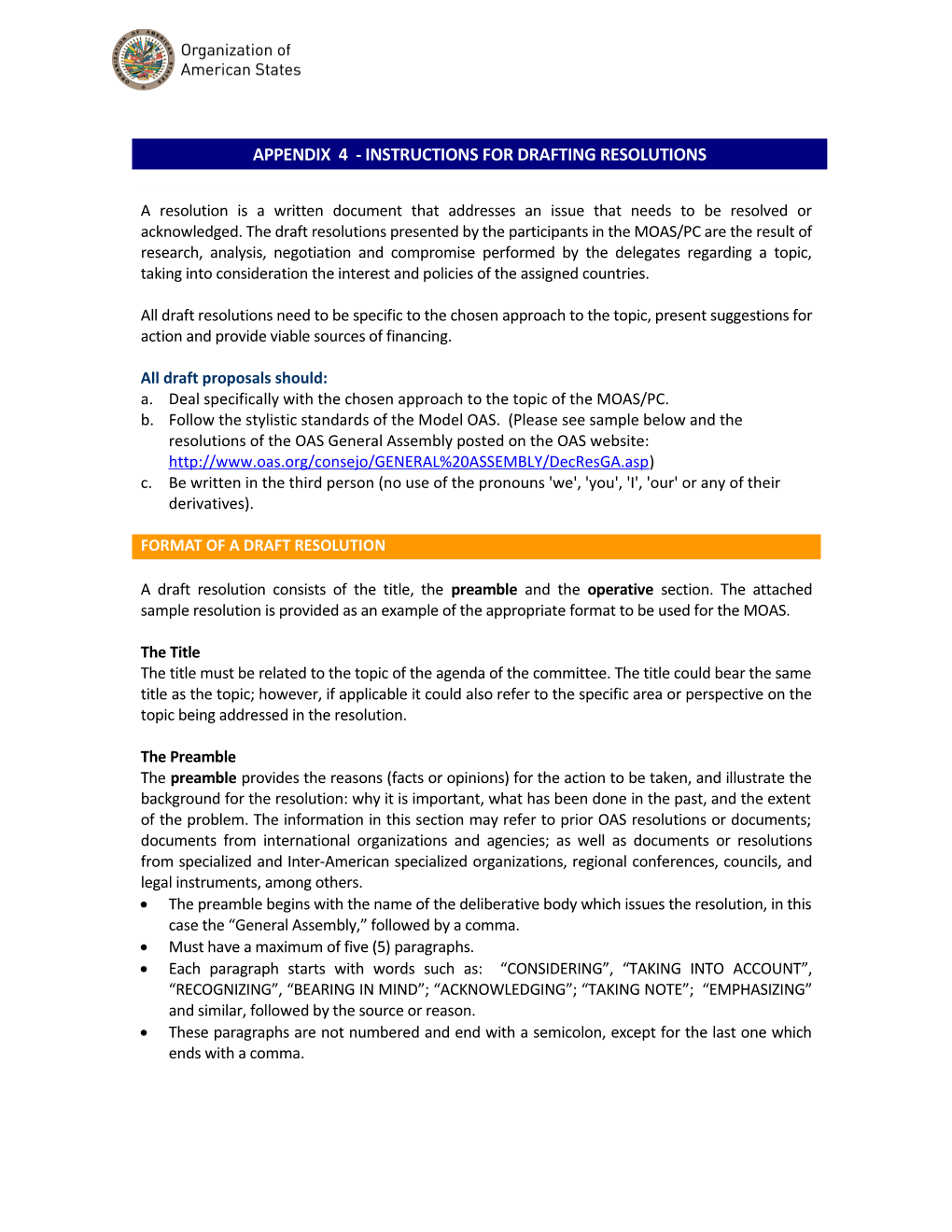 Appendix 4 - Instructions For Drafting Resolutions