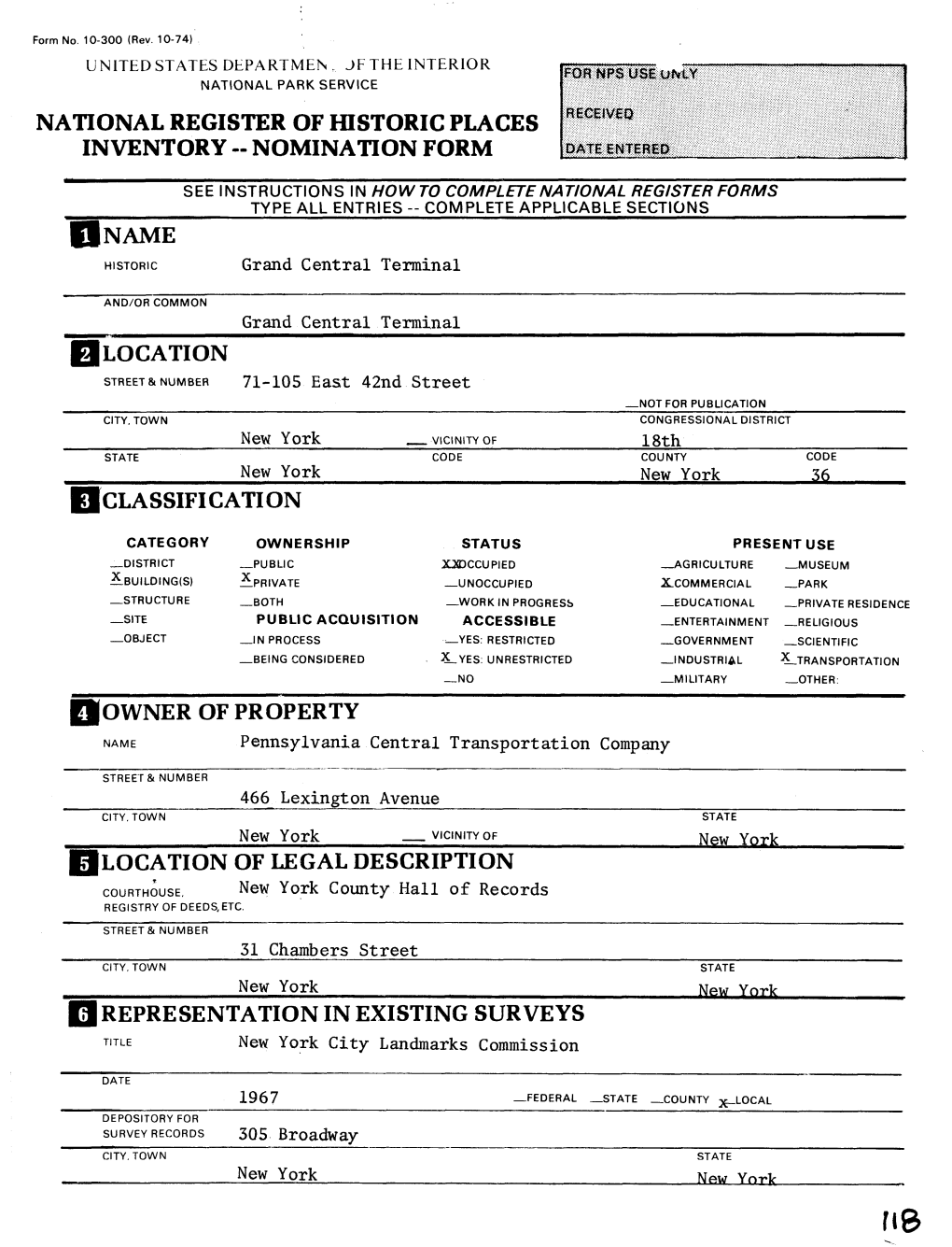 National Register of Historic Places Inventory -- Nomination Form