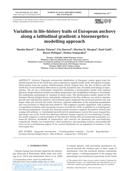 Variation in Life-History Traits of European Anchovy Along a Latitudinal Gradient: a Bioenergetics Modelling Approach