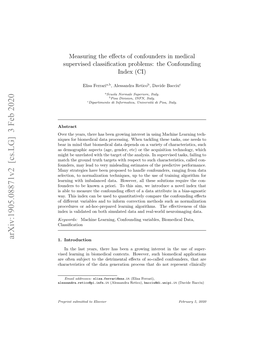 Measuring the Effects of Confounders in Medical Supervised Classification