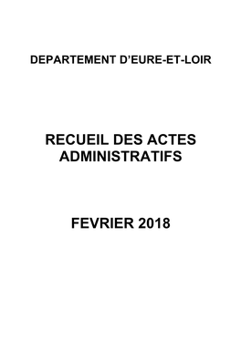 Recueil Des Actes Administratifs Fevrier 2018