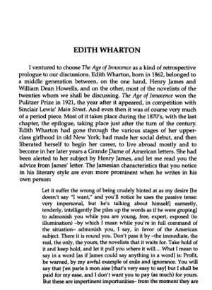 Edith Wharton. the Age of Innocence
