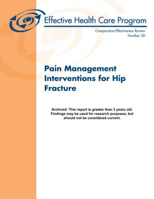 Pain Management Interventions for Hip Fracture