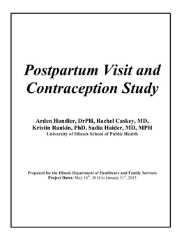 Postpartum Visit and Contraception Study