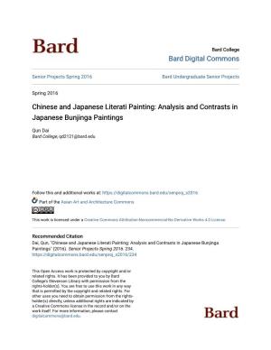 Chinese and Japanese Literati Painting: Analysis and Contrasts in Japanese Bunjinga Paintings