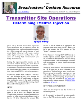 Transmitter Site Operations Determining Fmextra Injection