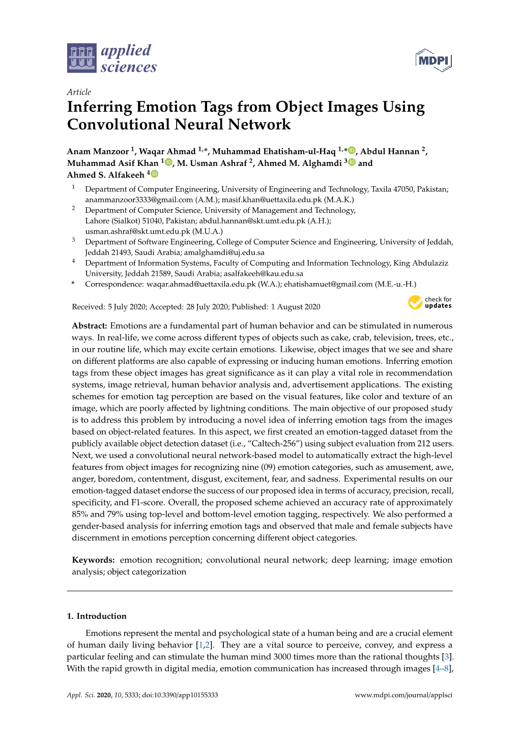 Inferring Emotion Tags from Object Images Using Convolutional Neural Network