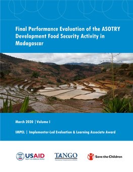 Download Final Performance Evaluation of the ASOTRY Development Food Security Activity in Madagascar