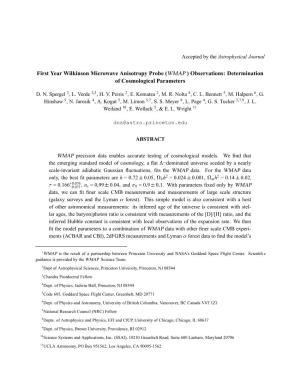 First Year Wilkinson Microwave Anisotropy Probe (WMAP ) Observations: Determination of Cosmological Parameters