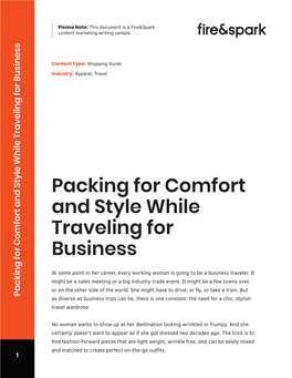 Packing for Comfort and Style While Traveling for Business Industry: Content Type: and Matched to Create On-The-Go Outfits