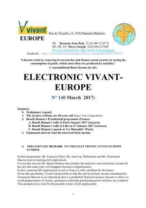 ELECTRONIC VIVANT- EUROPE N° 140 March 2017)