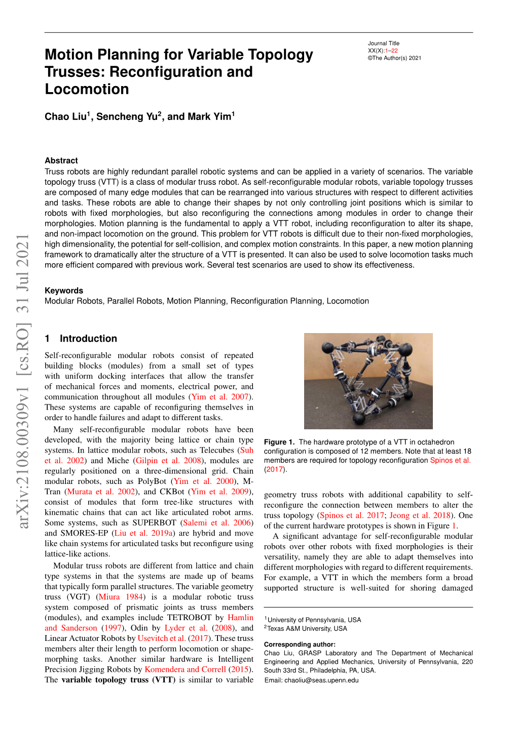 Motion Planning for Variable Topology Trusses: Reconfiguration and Locomotion