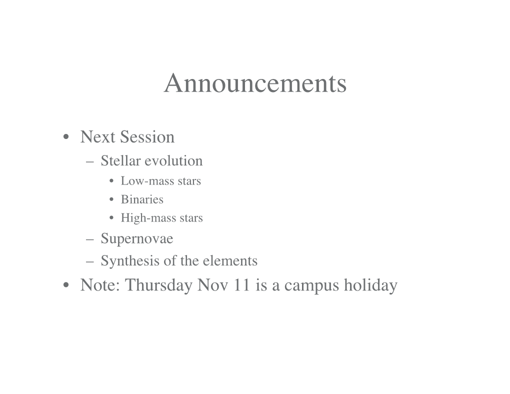 Announcements