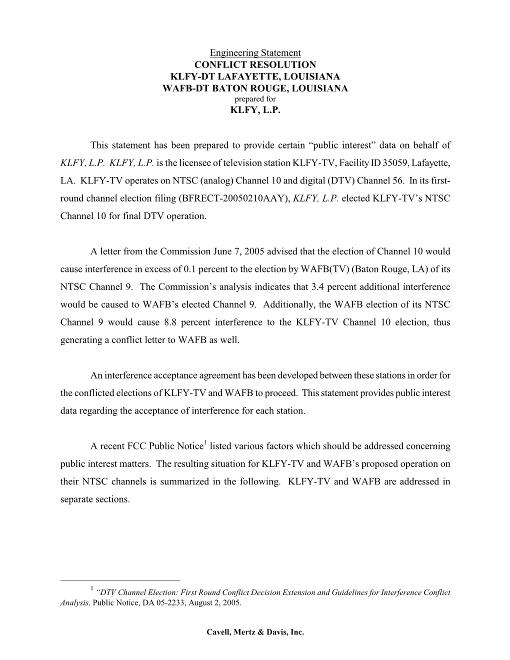 KLFY DTV Conflict Maps