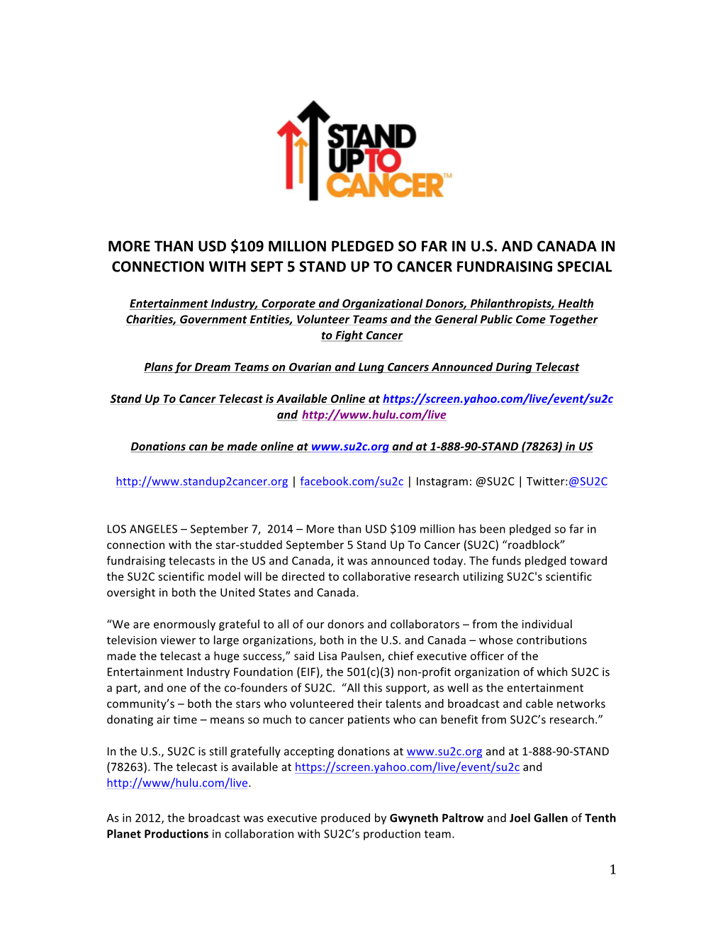 Read the SU2C Press Release Here