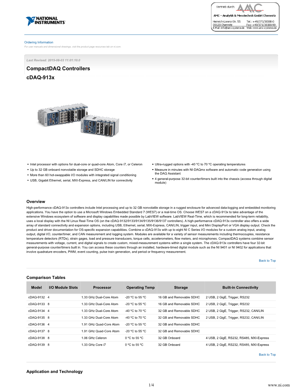 Compactdaq Controllers Cdaq-913X