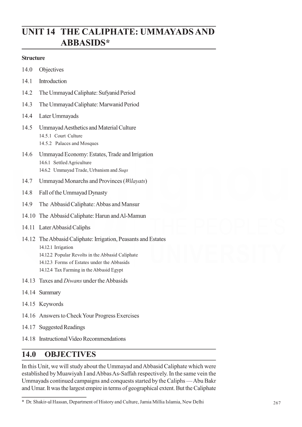 Unit 14 the Caliphate: Ummayads and Abbasids