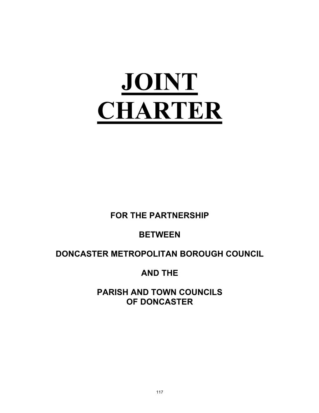 Doncaster the Parish and Town Council Charter