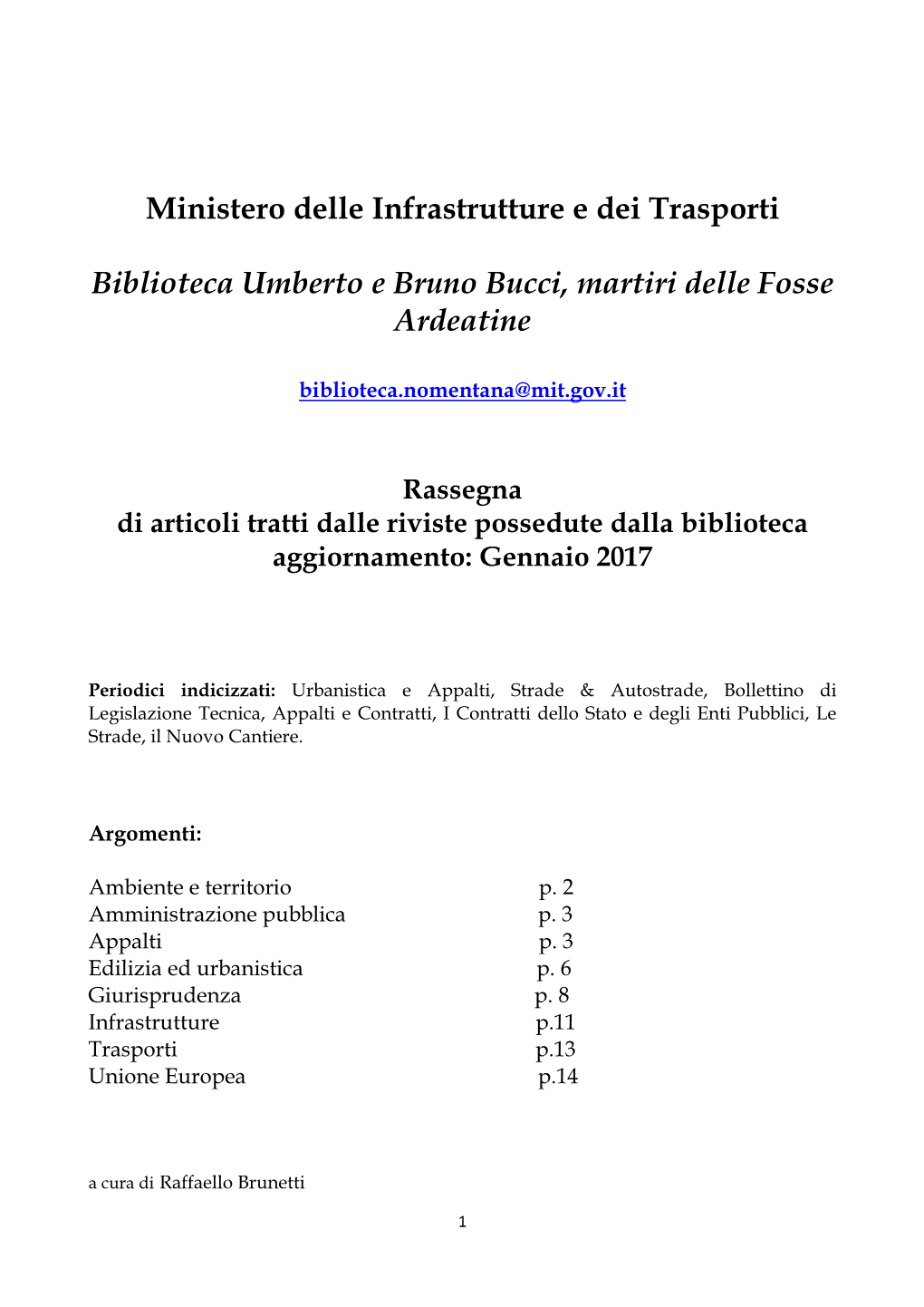 Bollettino Di Spoglio Dei Periodici