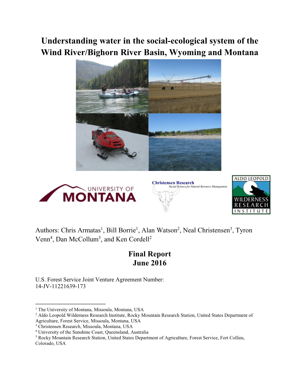 Understanding Water in the Social-Ecological System of the Wind River/Bighorn River Basin, Wyoming and Montana