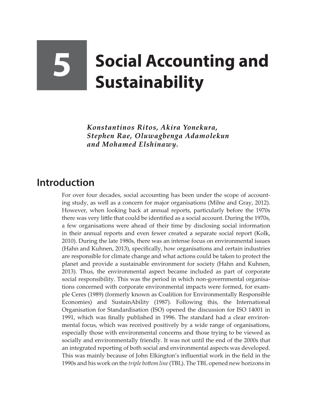 5 Social Accounting and Sustainability