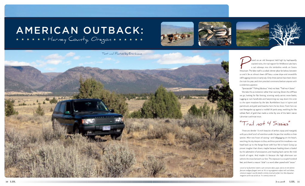 American Outback: Harney County, Oregon